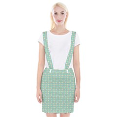 Pink Peach Green Eggs On Seafoam Braces Suspender Skirt