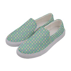 Pink Peach Green Eggs On Seafoam Women s Canvas Slip Ons by snowwhitegirl