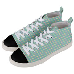 Pink Peach Green Eggs On Seafoam Men s Mid-top Canvas Sneakers by snowwhitegirl