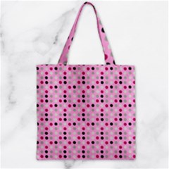 Grey Magenta Eggs On Pink Zipper Grocery Tote Bag by snowwhitegirl