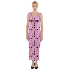 Grey Magenta Eggs On Pink Fitted Maxi Dress by snowwhitegirl