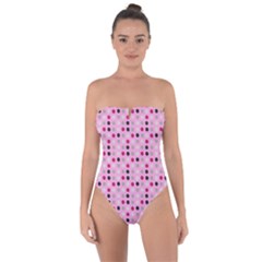 Grey Magenta Eggs On Pink Tie Back One Piece Swimsuit by snowwhitegirl