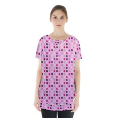 Grey Magenta Eggs On Pink Skirt Hem Sports Top