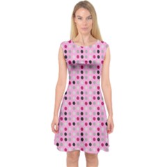 Grey Magenta Eggs On Pink Capsleeve Midi Dress by snowwhitegirl