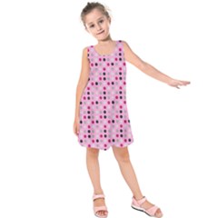 Grey Magenta Eggs On Pink Kids  Sleeveless Dress by snowwhitegirl