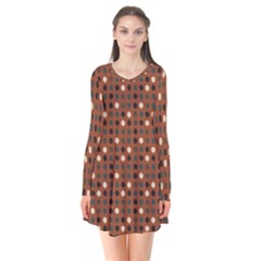 Grey Eggs On Russet Brown Flare Dress