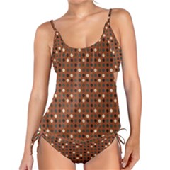 Grey Eggs On Russet Brown Tankini Set