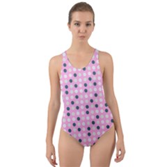 Teal White Eggs On Pink Cut-out Back One Piece Swimsuit