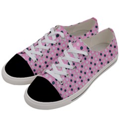 Teal White Eggs On Pink Women s Low Top Canvas Sneakers