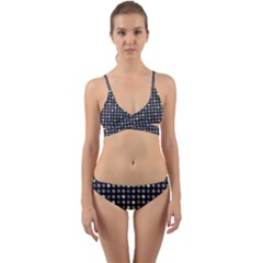 Beige Blue Cream Eggs On Grey Blue Wrap Around Bikini Set by snowwhitegirl