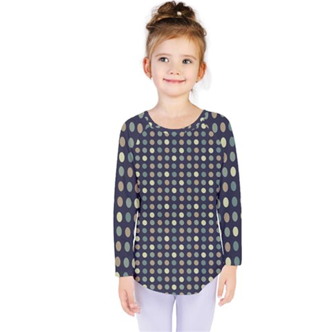 Beige Blue Cream Eggs On Grey Blue Kids  Long Sleeve Tee by snowwhitegirl