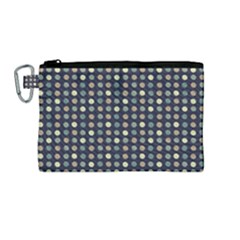 Beige Blue Cream Eggs On Grey Blue Canvas Cosmetic Bag (medium)