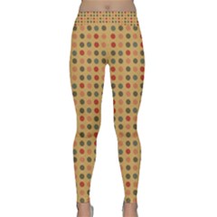 Grey Brown Eggs On Beige Classic Yoga Leggings by snowwhitegirl