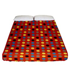 Yellow Black Grey Eggs On Red Fitted Sheet (queen Size) by snowwhitegirl