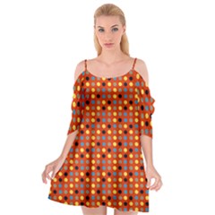 Yellow Black Grey Eggs On Red Cutout Spaghetti Strap Chiffon Dress by snowwhitegirl