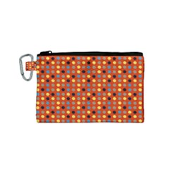 Yellow Black Grey Eggs On Red Canvas Cosmetic Bag (small)