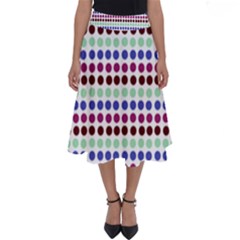 Multi White Dots Perfect Length Midi Skirt