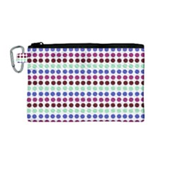 Multi White Dots Canvas Cosmetic Bag (medium)