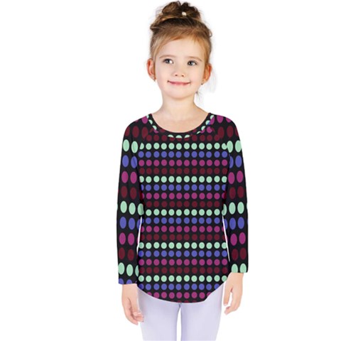 Multi Black Dots Kids  Long Sleeve Tee by snowwhitegirl