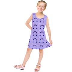 Winter Hat Snow Heart Lilac Blue Kids  Tunic Dress