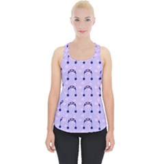 Winter Hat Snow Heart Lilac Blue Piece Up Tank Top by snowwhitegirl