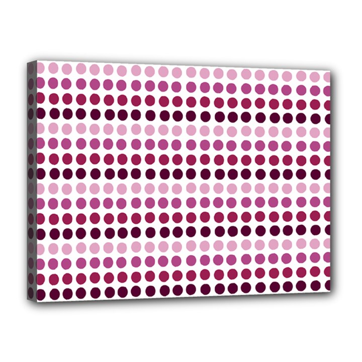 Pink Red Dots Canvas 16  x 12 