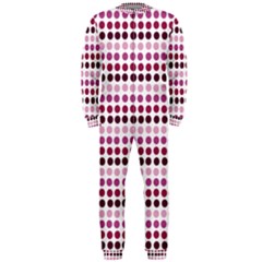 Pink Red Dots Onepiece Jumpsuit (men)  by snowwhitegirl