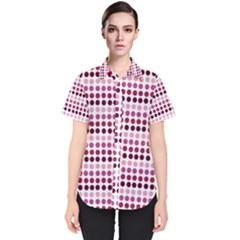 Pink Red Dots Women s Short Sleeve Shirt