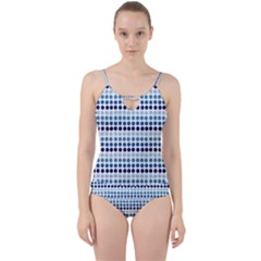 Blue Dots Cut Out Top Tankini Set