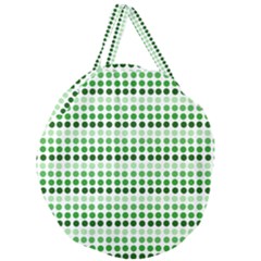 Greenish Dots Giant Round Zipper Tote