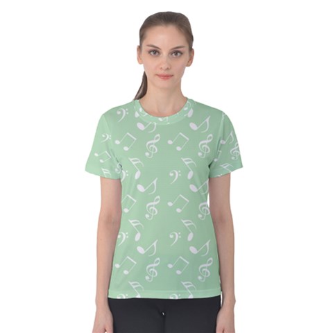 Mint Green White Music Women s Cotton Tee by snowwhitegirl