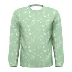 Mint Green White Music Men s Long Sleeve Tee by snowwhitegirl