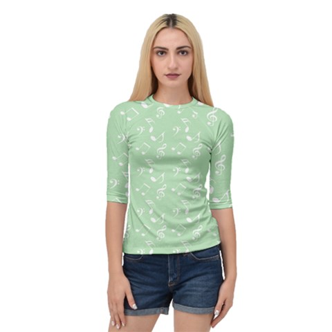 Mint Green White Music Quarter Sleeve Raglan Tee by snowwhitegirl