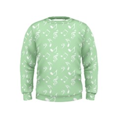 Mint Green White Music Kids  Sweatshirt by snowwhitegirl