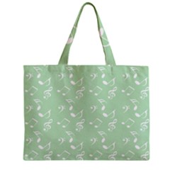 Mint Green White Music Zipper Mini Tote Bag by snowwhitegirl