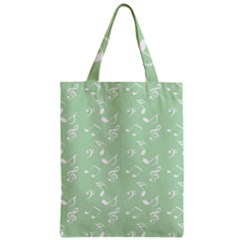 Mint Green White Music Zipper Classic Tote Bag by snowwhitegirl