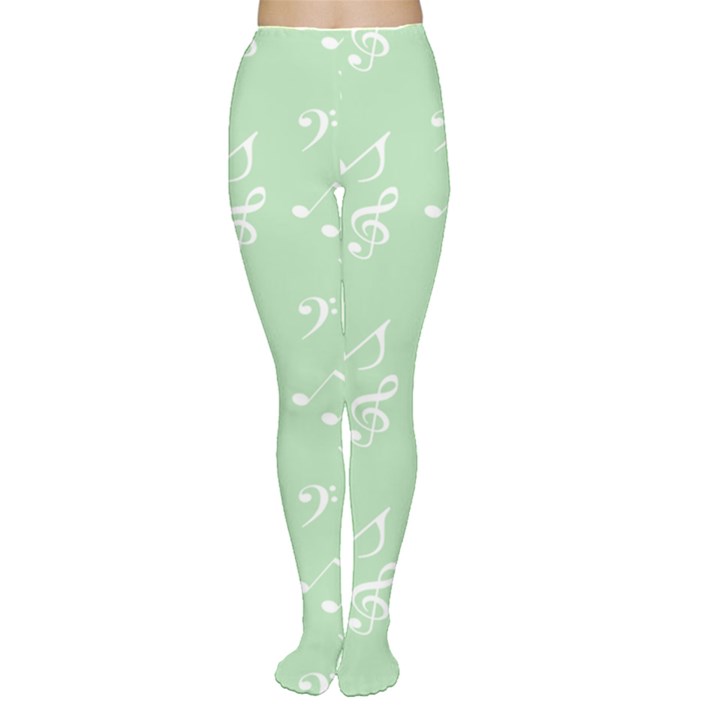 Mint Green White Music Women s Tights