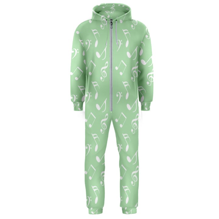 Mint Green White Music Hooded Jumpsuit (Men) 