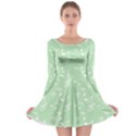 Mint Green White Music Long Sleeve Skater Dress View1