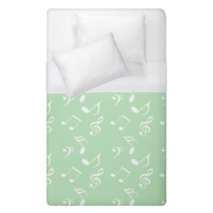 Mint Green White Music Duvet Cover (single Size) by snowwhitegirl