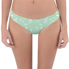 Mint Green White Music Reversible Hipster Bikini Bottoms by snowwhitegirl