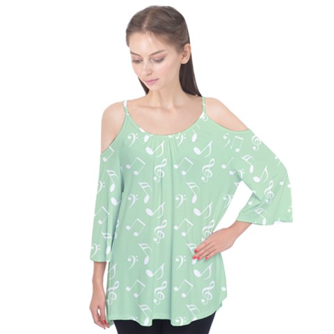 Mint Green White Music Flutter Tees by snowwhitegirl