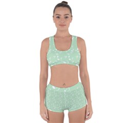 Mint Green White Music Racerback Boyleg Bikini Set by snowwhitegirl