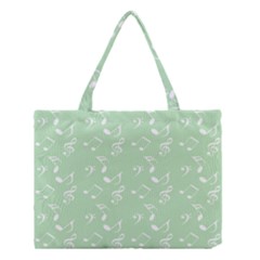 Mint Green White Music Medium Tote Bag by snowwhitegirl