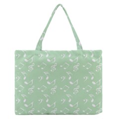 Mint Green White Music Zipper Medium Tote Bag by snowwhitegirl