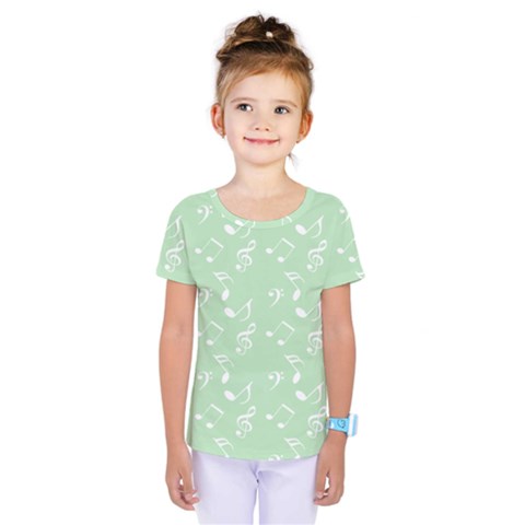 Mint Green White Music Kids  One Piece Tee by snowwhitegirl