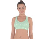 Mint Green White Music Cross String Back Sports Bra View1