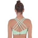 Mint Green White Music Cross String Back Sports Bra View2