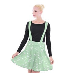 Mint Green White Music Suspender Skater Skirt by snowwhitegirl