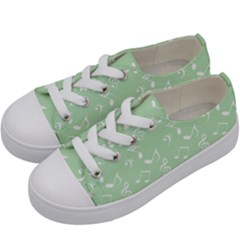 Mint Green White Music Kids  Low Top Canvas Sneakers by snowwhitegirl